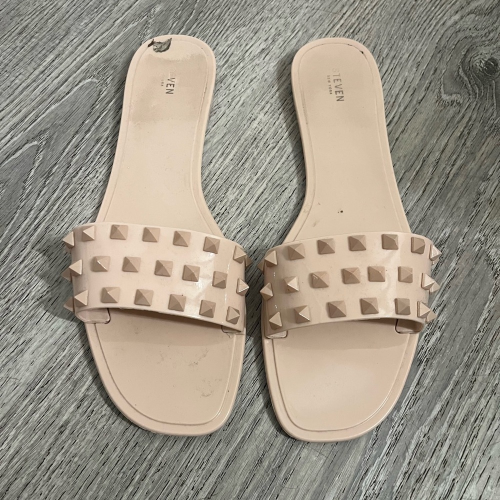 Steve Madden Women's Nude Studded Slide Sandals